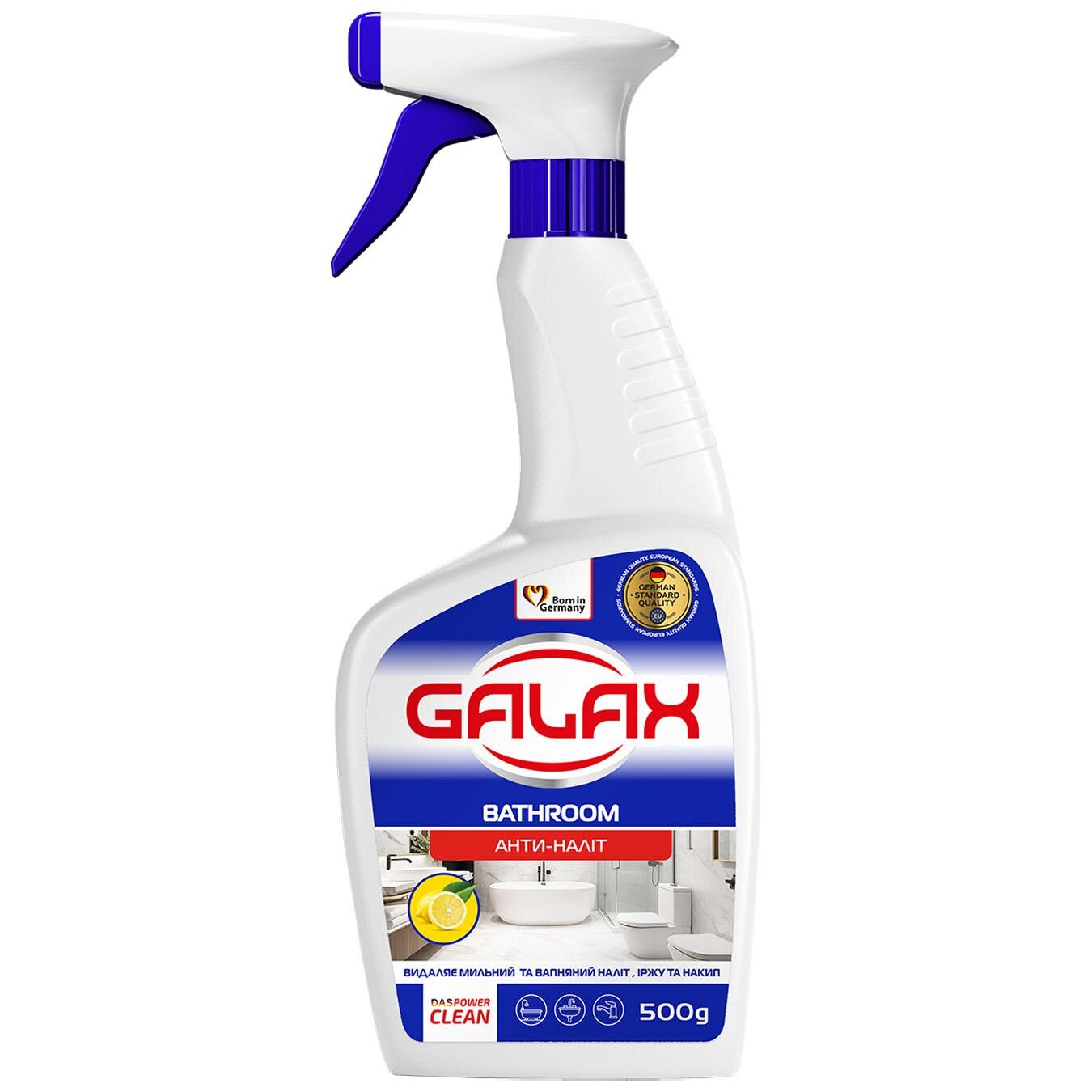 GALAX das POWER-CLEAN Засіб для миття ванної кімнати та сантехніки "Антиналіт", 500г