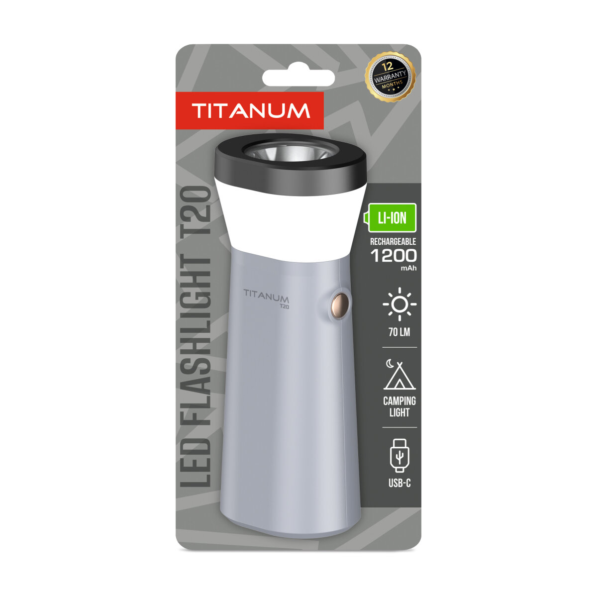 TITANUM Портативний світодіодний ліхтарик TLF-T20 70Lm