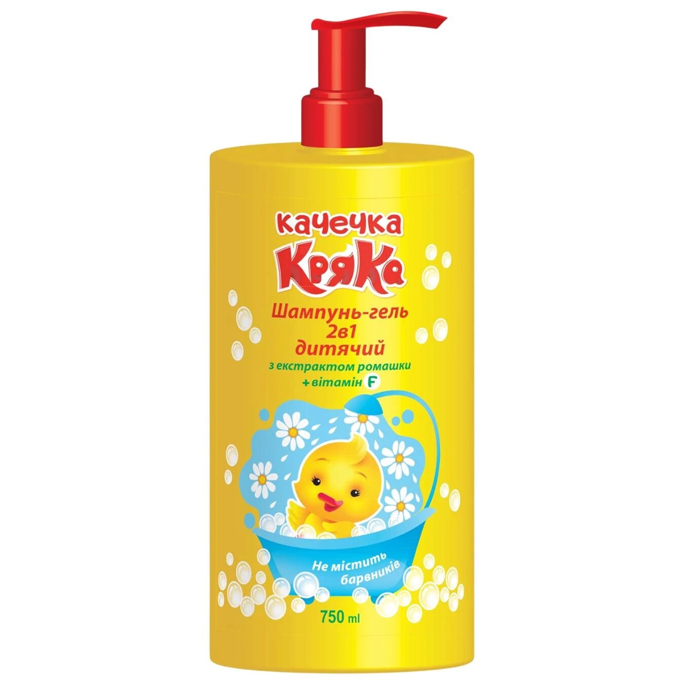 Шампунь- гель 2 в 1 дитячий "Качечка Кряка "з екстрактом ромашки 750 ml