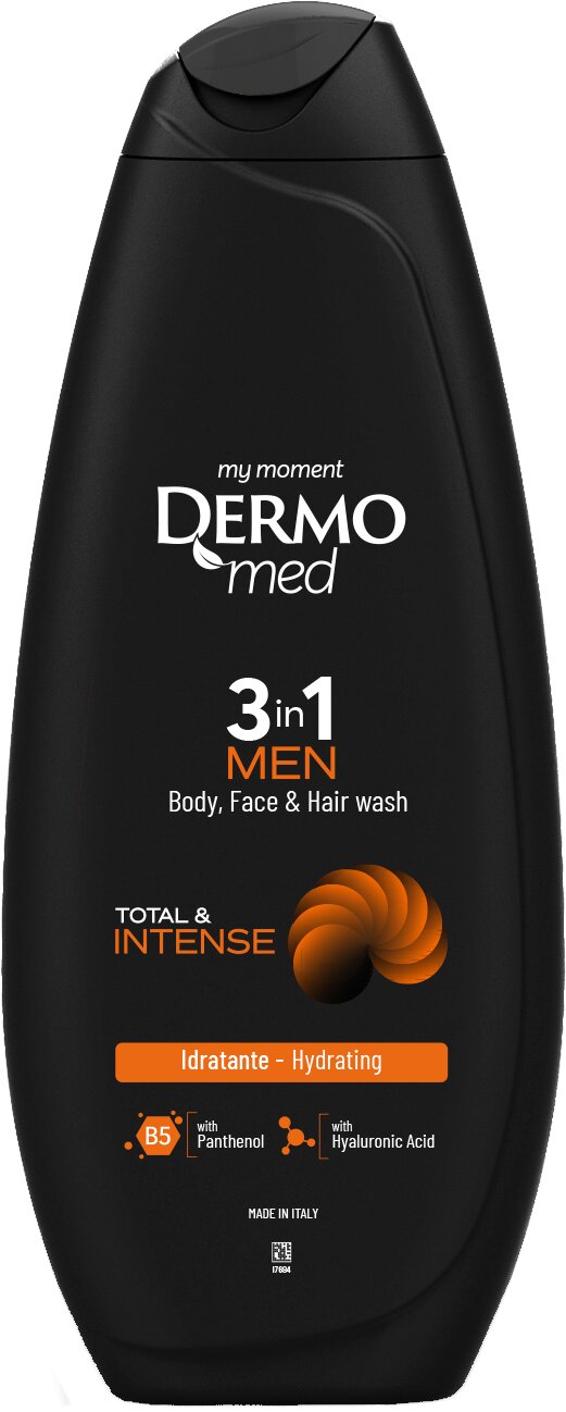 Dermomed гель д/душ men total & intense 3in1 450 мл