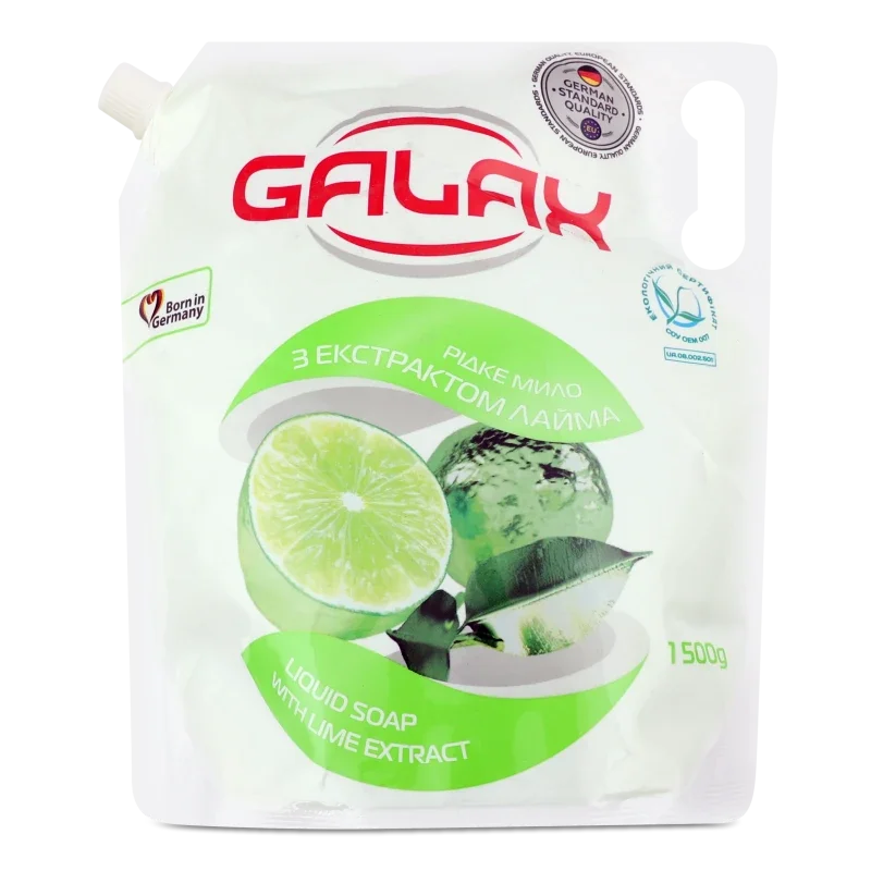 Galax Рідке мило 1.5л антибактеріальне з екстрактом лайма (DOYPACK)