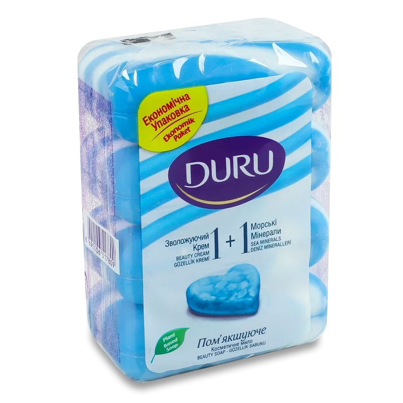 Duru 1+1 туал мило екопак морськ мінерал та крем 4*80 г