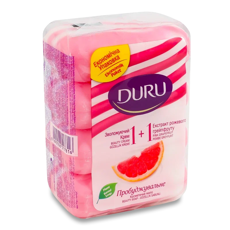 Duru 1+1 туал мило екопак грейпфрут 4*80 г